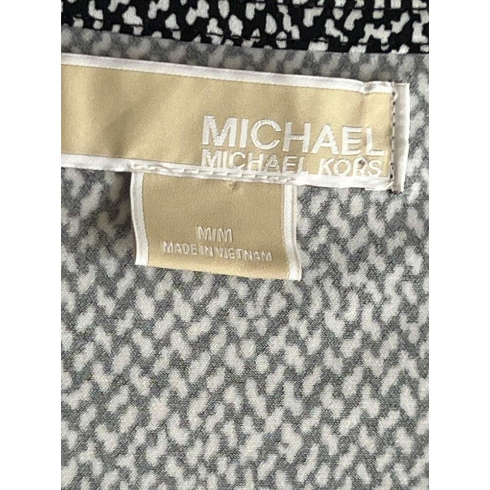Michael Michael Kors Sleeveless Front Tie Blouse Black White Size M - Picture 3 of 8
